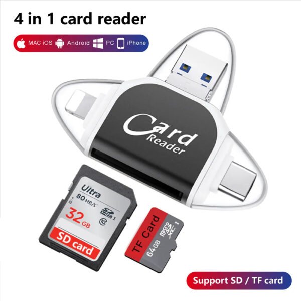 0cb7d75d2cfc1b047d1fe2ae6eeb6ea8e8b23edd Multi-Port 4in1 Universal SD TF Card Reader
