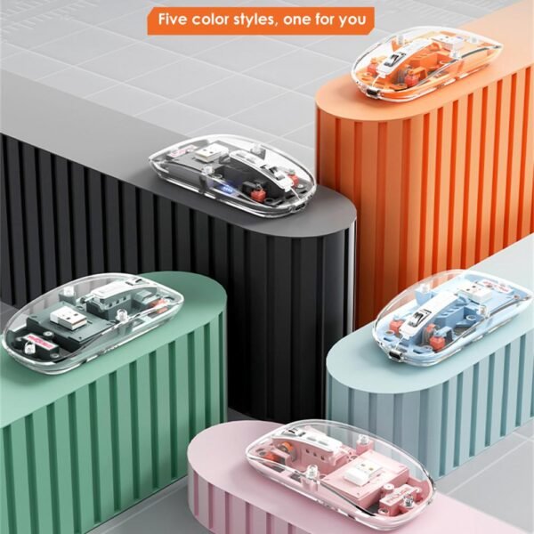 de58782c471e03a0ace264b25bd328a40c9f09c5-1 Silent Transparent Clear Click Wireless Mouse